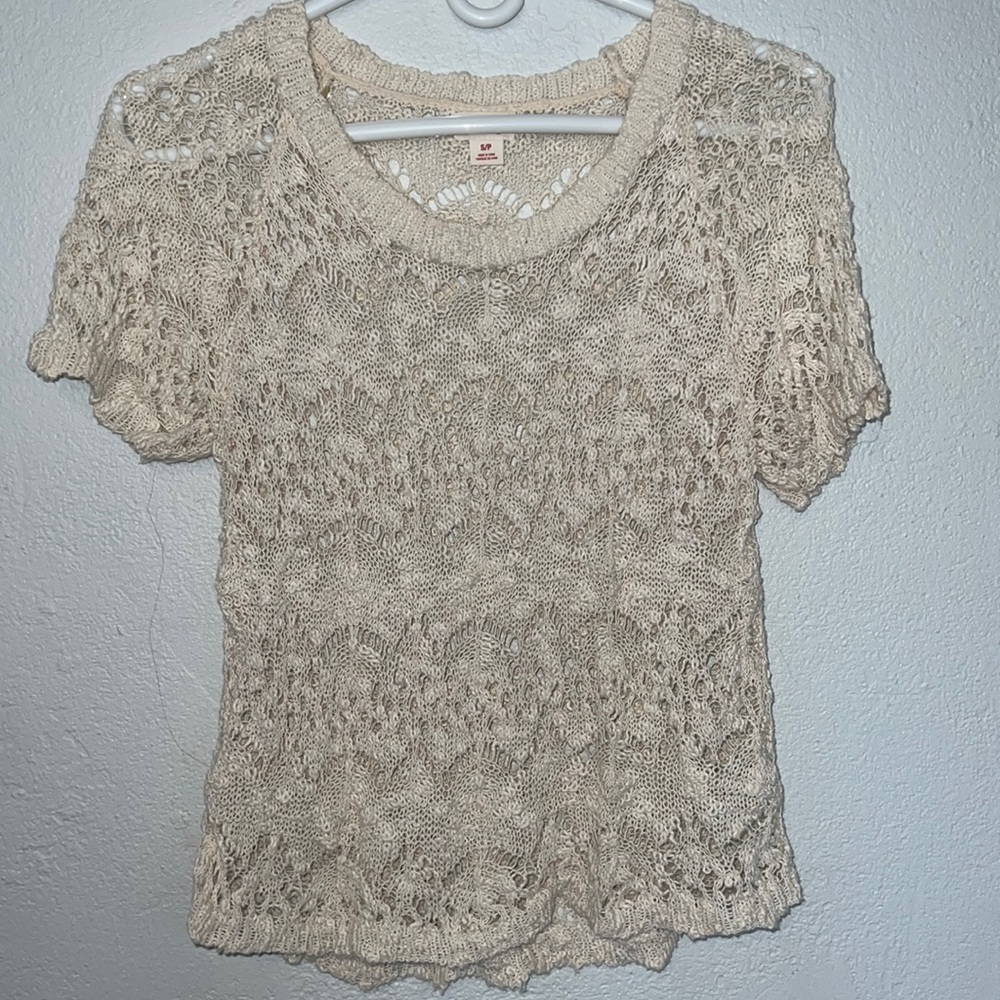 Cream Crochet Top